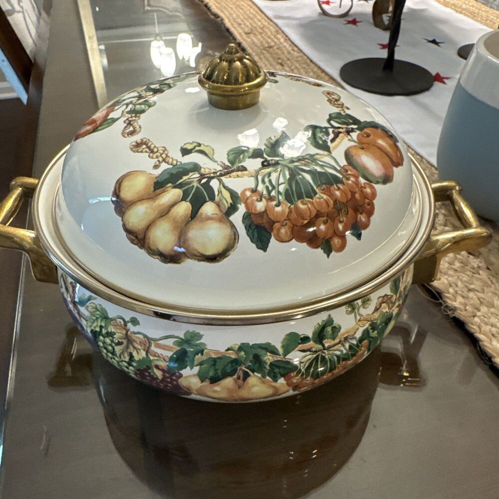 Tabletops Unlimited Kensington Garden 3qt Covered Pan Vitroceramic Buffet Server